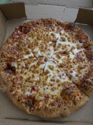 Small cheese pizza $7.50