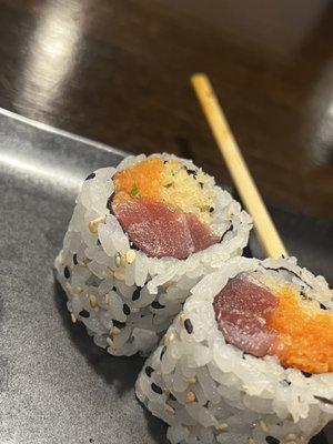 This was one of the spicy tuna with crunch rolls