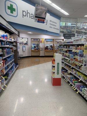 Aisle leading to the pharmacy