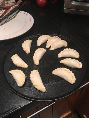 Pre baked lemon beef empanadas