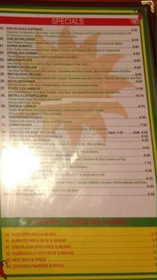 Menu (specials)