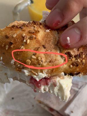 I guess this explains all. Found few hair on my bagel. Waited almost a hour and having this kind of issue is not acceptable.