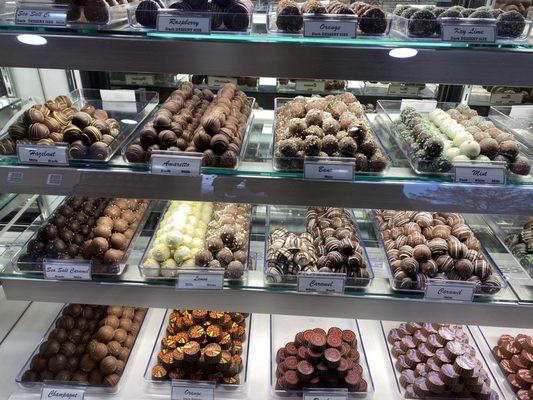 Truffles, and artisan chocolates all different flavors