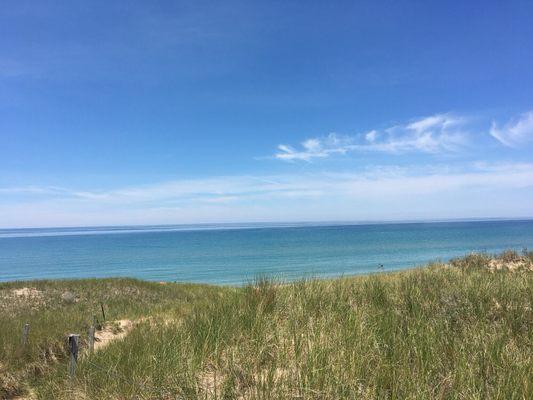 View of Lake Michigan from North Bar Lake dune top