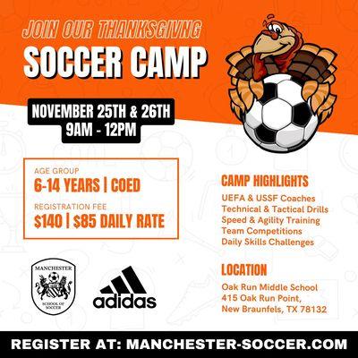 Thanksgiving soccer camp 2024