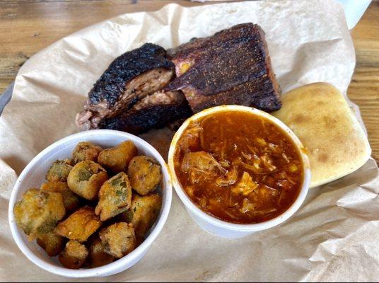 BBQ with Brunswick Stew and Fried Okra