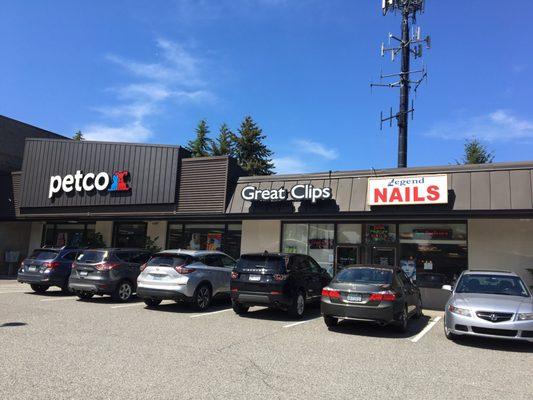 Juanita Firs Great Clips is right in between Petco and Legend Nails.