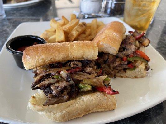 Philly cheese steak with sour dough