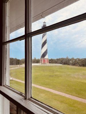 View of lighthouse from historic house.