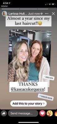 Gorgeous balayage & long layered cut and style by Kasea color Queen!