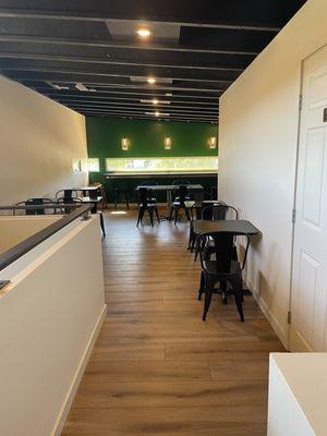 Inside of the cafe upstairs seating