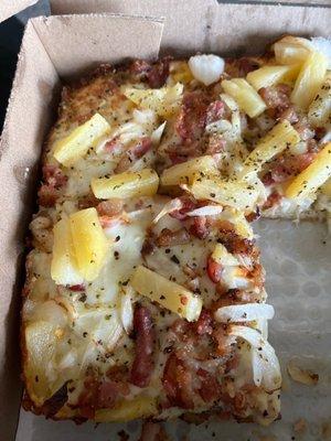 Bacon onion and pineapple