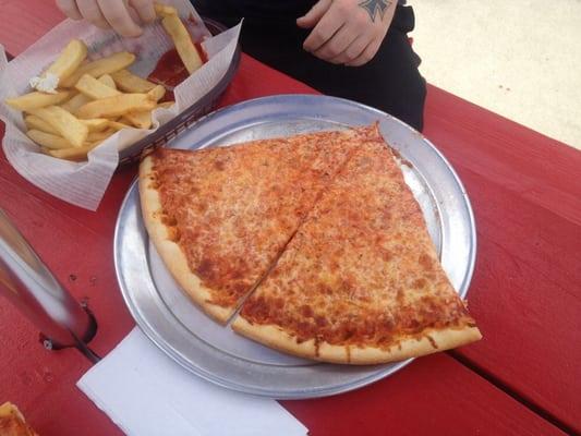 Huge pizza slices