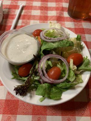 Sides salad with ranch dressing