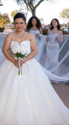 Ceremony dress and train