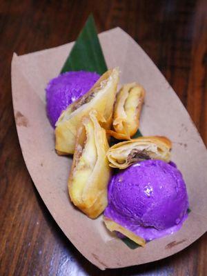 Turon with Ube Ice Cream @tiffhuangry