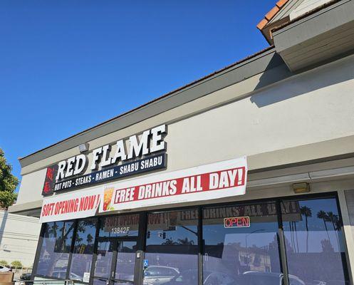 Storefront with sign