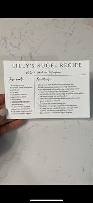 Recipe card