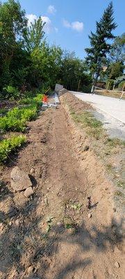 Retaining wall project in Sea Tac area. After and before