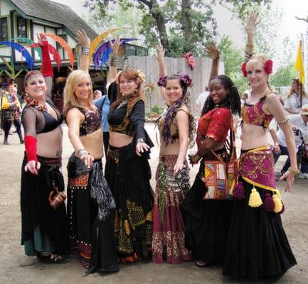 Serafina (2nd from left) and students at the Bristol Renaissance Faire, 2010.