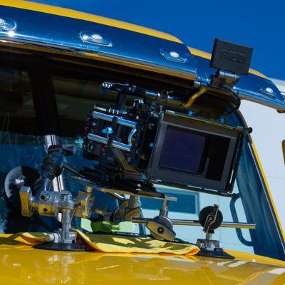 Car camera rig. RED Gemini set up on a semi-truck.