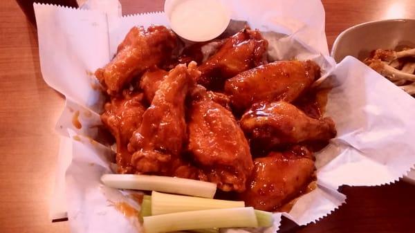 Hot wings and sweet hot chili wings.