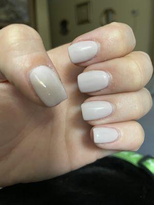 Acrylics with gel manicure.