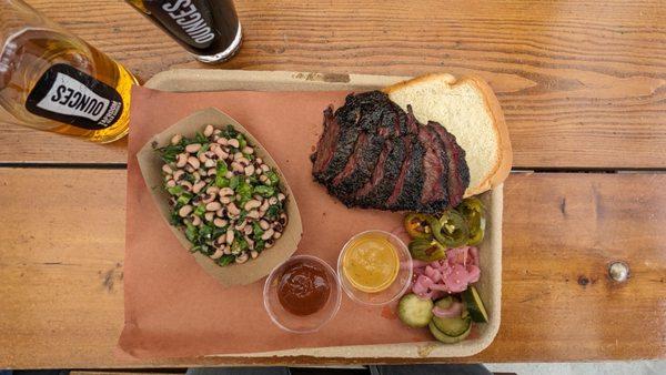 Beef cheek, side of black-eyed peas