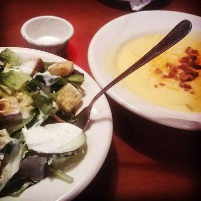 Endless Overloaded Potato Soup & Salad