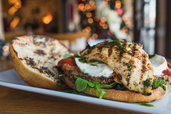 Grilled Chicken & Fresh Mozzarella Focaccia Sandwich