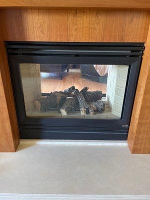 Our gas fireplace