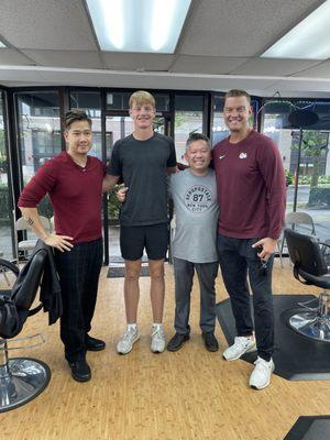 BROCK HUARD AND SON VISITING OUR SALON TODAY