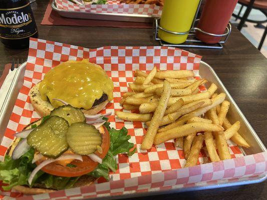 Love the presentation - burger!!! Fries! Great portioning for the price.