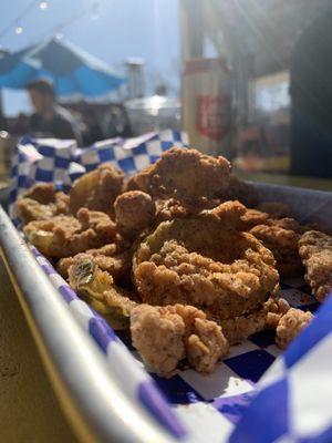 Fried pickles. Ask for well done, light seasoning and a side of sweet chili sauce