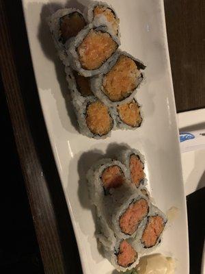 Spicy Salmon Roll and Spicy Tuna Roll