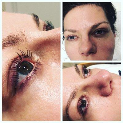 Threading, eyelash lifting and eyelash tinting