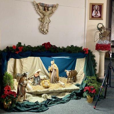 The reason for the season. Nativity Scene inside the church during the 2020 Christmas Season (pandemic szn)