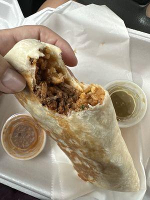 California burrito with carne asada (grilled marinated seasoned steak)