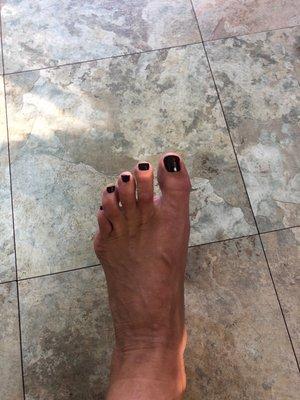 Lavender pedicure with a nice dark purple for fall.