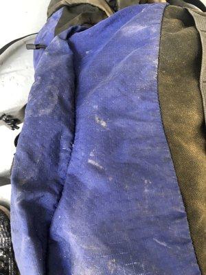 Mold on backpack