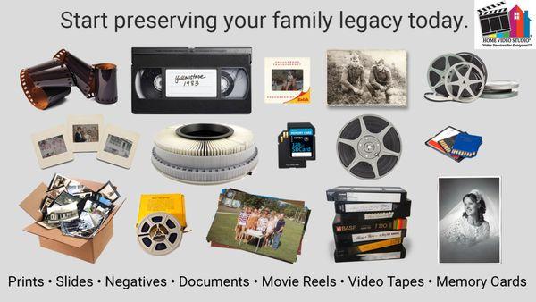 We can help you preserve all of your old memories so you can share them with anyone anywhere!