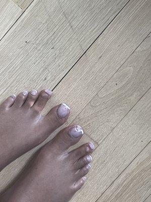 She insisted my nails were dry and they were not: didn't even put lotion on my feet.