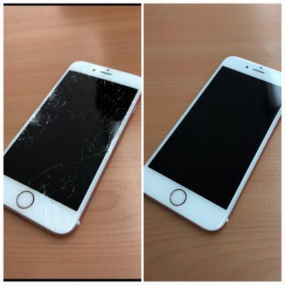 Apple iPhone 6S before and after picture.