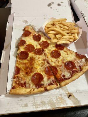 Pepperoni Slice and Fries