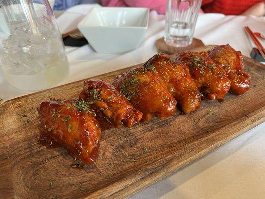 The Fried Chicken Wings in Sweet and Spicy Sauce