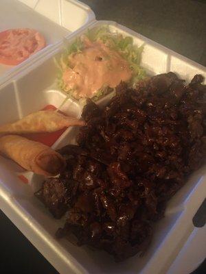 Teriyaki beef dinner