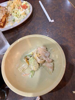 Nasty lettuce in Chopped Chicken Salad