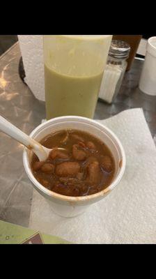 Complimentary frijoles rancheros