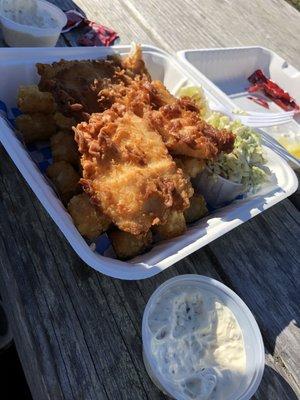 Fish n chips with their homemade tarter sauce