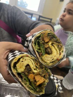 Spicy sweet potato burrito